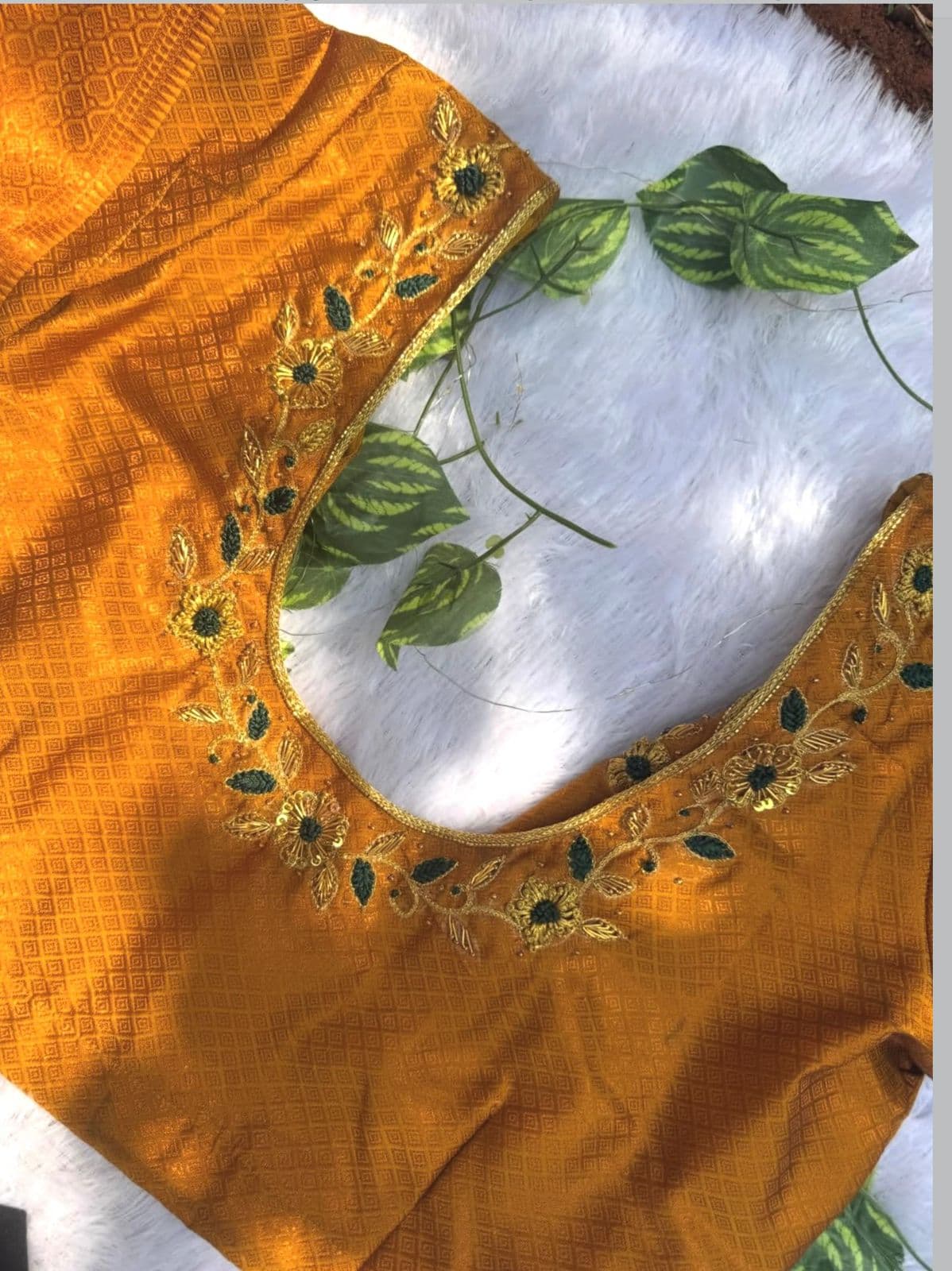 Heritage Mustard Zardosi Blouse